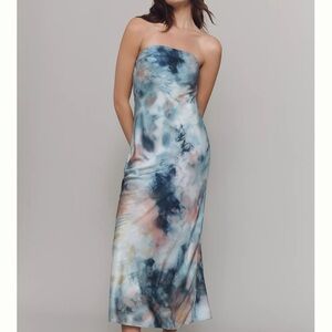 Anthropologie Strapless Multicolor Dress